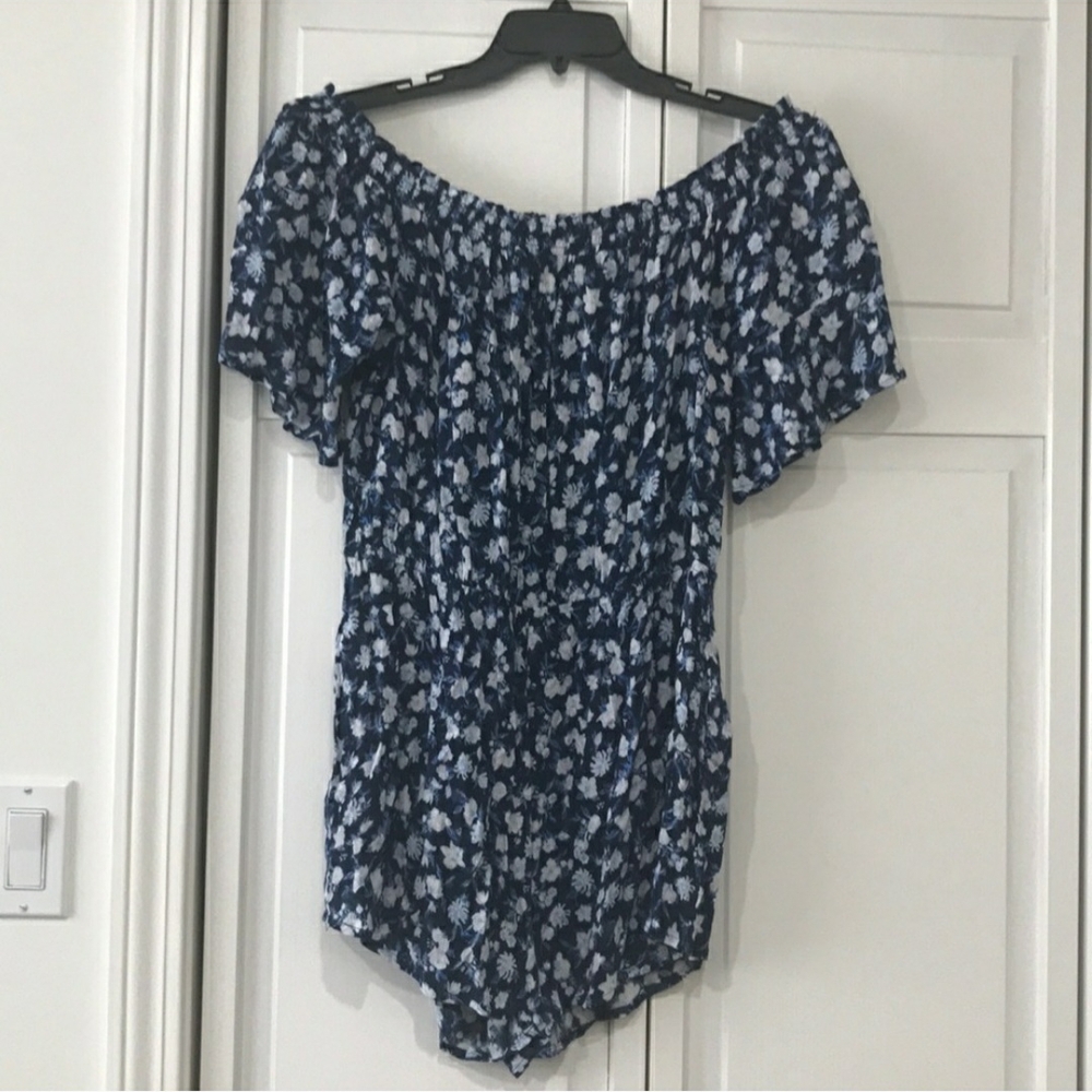 Floral Off-Shoulder Top - Blue